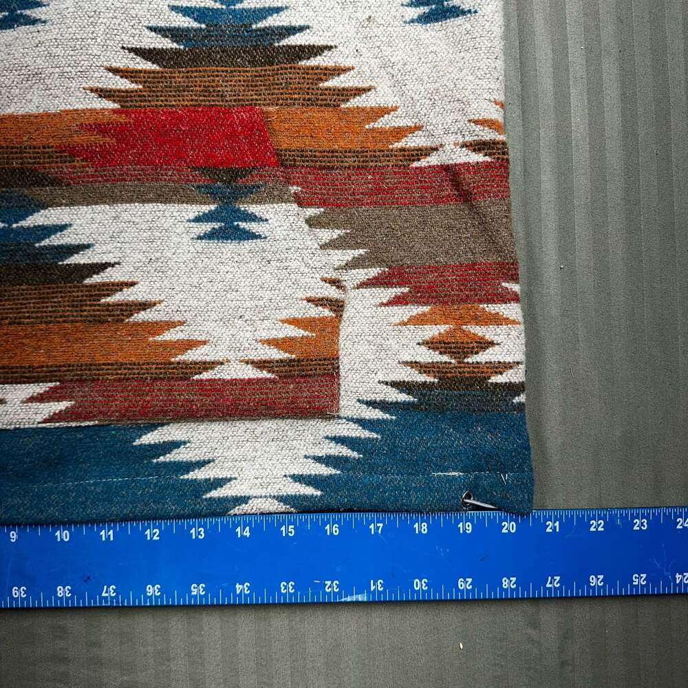 Women's Southwestern Aztec Print Quarter-Zip Hoodie with Front Pocket - Picture 7 of 11